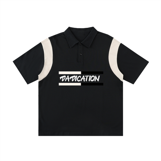 Contrast Panel Cotton Polo Shirt